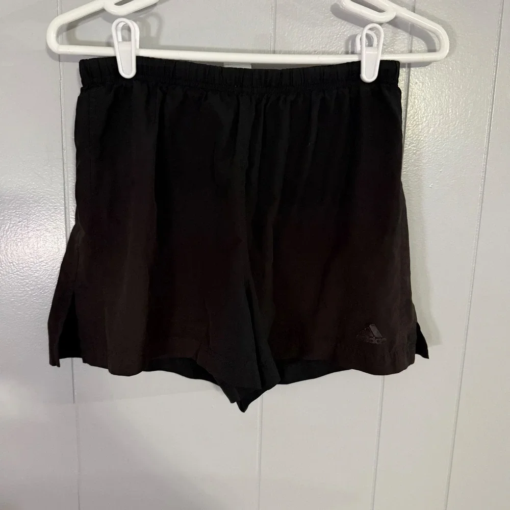 Adidas Athletic Shorts Men Large Black Elastic Waist‎ Performance Running